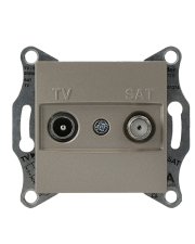 Розетка TV-SAT кінцева без рамки бронза Asfora, EPH3400169