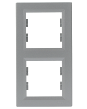 Рамка двойная вертикальная алюминий Asfora, EPH5810261