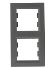 Рамка двойная вертикальная сталь Asfora, EPH5810262