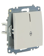 Одноклавишный проходной выключатель ABB Cosmo 619-010200-210 с подсветкой (белый)