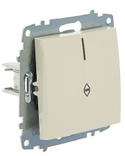 Одноклавішний прохідний вимикач ABB Cosmo 619-010300-210 з підсвічуванням (бежевий)