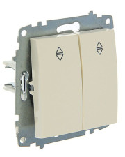 Двоклавішний прохідний вимикач ABB Cosmo 619-010300-211 (бежевий)