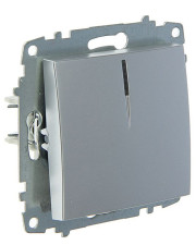 Одноклавішний вимикач ABB Cosmo 619-011000-201 з підсвічуванням (алюміній)