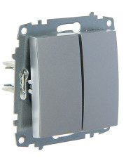 Двоклавішний вимикач ABB Cosmo 619-011000-202 (алюміній)