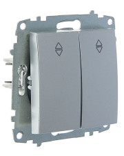 Двоклавішний прохідний вимикач ABB Cosmo 619-011000-211 (алюміній)