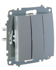 Триклавішний вимикач ABB Cosmo 619-011000-254 (алюміній)