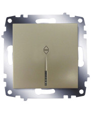Одноклавишный проходной выключатель ABB Cosmo 619-011400-210 с подсветкой (титан)