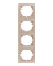 Рамка четырехместная вертикальная кремовая, Deriy, Lezard