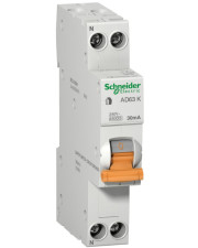 Диф автомат Schneider Electric АД63К 1P+N 10A 30mА C 18мм