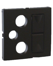 Центральная панель мультимедийной двойной розетки Logus 90773 TPM черная матовая