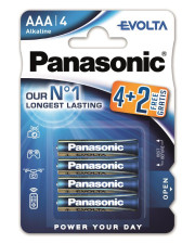 Батарейка Panasonic Evolta AAA BLI 4+2 Alkaline LR03EGE/6B2F (6 шт)