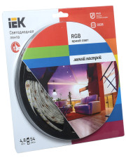 Світлодіодна стрічка 5м IEK-eco LSR-3528RGB54-4.8-IP65-12V