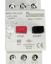 Автомат захисту двигуна EMAS MKS1TM-0.16 термомагнітний (0.1-0.16А)