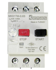 Автомат захисту двигуна EMAS MKS1TM-0.63 термомагнітний (0.4-0.63А)