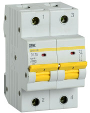Автоматичний вимикач IEK ВА47-150 2Р 125А 15кА D