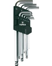 Набор шестигранных HEX ключей TOPEX 35D957 1.5-10мм (9шт)