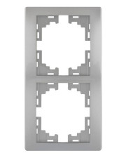 Рамка 2-місна вертикальна сірий металік, Mira, Lezard