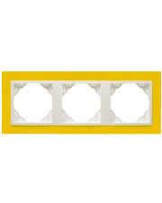 Рамка тройная, универсальная Logus 90. Animato желтый/лед