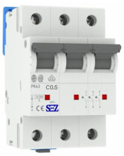 Триполюсний автомат SEZ 63 C 0,5А 3P (PR63C0.5А)