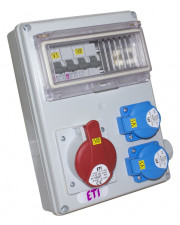 Строительный щиток питания ETI 004483252 с разъемами EDS8 6-2/0-0 16 (Schuko-6 АВ:C16/1-6)