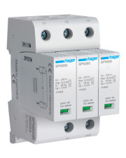 Сменный разрядник Hager SPN900R класс 1+2 с индикацией дополнительным контактом TN-C 3P 37,5кА/1,5кВ