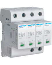 Сменный разрядник Hager SPN901R класс 1+2 с индикацией дополнительным контактом TN-S 4P 50кА/1,5кВ