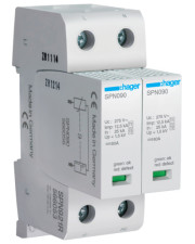 Сменный разрядник Hager SPN921R класс 1+2 с индикацией и дополнительным контактом TN-S 2P 25кА/1,5кВ