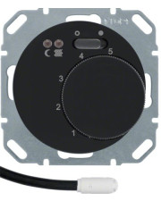 Термостат для пола Berker 20342045 RX с датчиком 16А/250В (черный)
