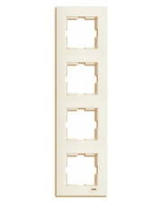 Рамка четырехместная VIKO Karre вертикальная  кремовая