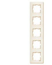 Пятиместная рамка VIKO вертикальная Karre кремовая
