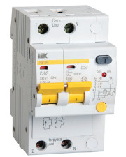 Диференціальний автоматичний вимикач IEK АД12М 1Р+N, В25, 30мА