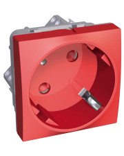 Розетка Schneider Electric Altira ALB45283 с заземлением и со шторками (красная)