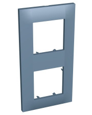 Двухместная вертикальная рамка Schneider Electric Altira ALB45745 (голубая)