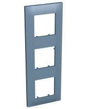 Трехместная вертикальная рамка Schneider Electric Altira ALB45749 (голубая)
