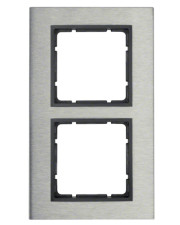 Двухместная вертикальная рамка Berker B.7 10123606 (нержавеющая сталь/антрацит)