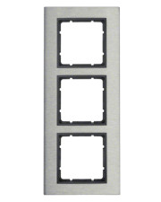 Трехместная вертикальная рамка Berker B.7 10133606 (нержавеющая сталь/антрацит)