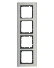 Чотиримісна вертикальна рамка Berker B.7 10143606 (нержавіюча сталь/антрацит)
