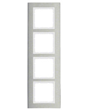 Чотиримісна вертикальна рамка Berker B.7 10143609 (нержавіюча сталь/полярна білизна)