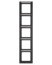 Пятиместная вертикальная рамка Berker Q.1 10156016 с полем для надписи (антрацит)