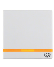 Одинарна клавіша вимикача Berker Qx 16216079 із символом «Світло» з лінзою (полярна білизна)