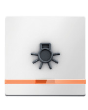 Одинарна клавіша вимикача Berker Qx 16516049 з рельєфним символом "Світло" з лінзою (полярна білизна)