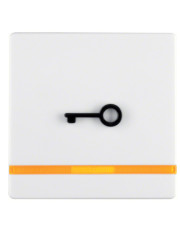 Одинарна клавіша вимикача Berker Qx 16516069 із рельєфним символом «Ключ» із лінзою (полярна білизна)