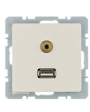 Мультимедийная USB/3.5мм розетка Berker Q.x 3315396082 (белый)