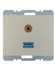 Мультимедийная USB/3.5мм розетка Berker K.5 3315397004 (нержавеющая сталь)