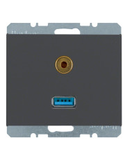 Мультимедийная USB/3.5мм розетка Berker K.1 3315397006 (антрацит)