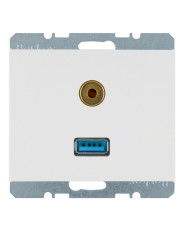 Мультимедийная USB/3.5мм розетка Berker K.1 3315397009 (полярная белизна)