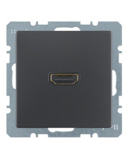 HDMI розетка Berker Q.x 3315436086 подключение сзади (антрацит)