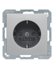 Розетка Berker Qx 47236084 із захистом контактів із заземленням (алюміній)