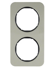 Двухместная рамка Berker R.1 10122104 (нержавеющая сталь/черная)