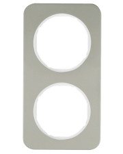 Двухместная рамка Berker R.1 10122114 (нержавеющая сталь/полярная белизна)